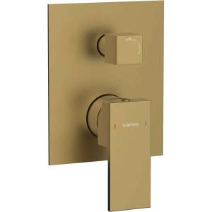 SAPHO Cubemix - Смесител за вграждане за 2 уреда, с тяло, матово златист цвят CM042GB (CM042GB)