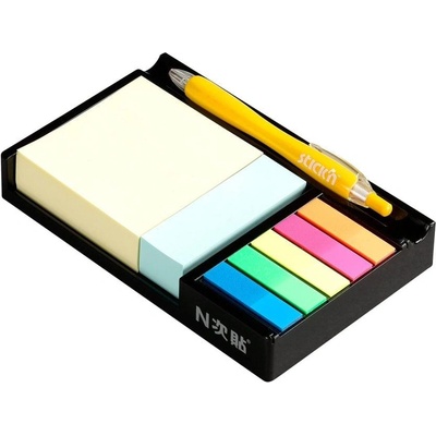 Stick`n Stick'n Самозалепващи се листчета и индекси, цветни, с черна (1060140012)