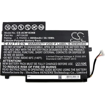 Cameron Sino Батерия за Acer Aspire Switch 10e (eq. Acer AP15A3R), 8050 mAh (CS-ACW103NB)