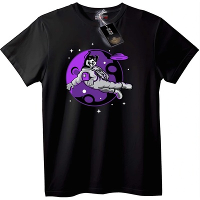 NOONEBRAND Тениска Космическо Куче - 5XL, Black
