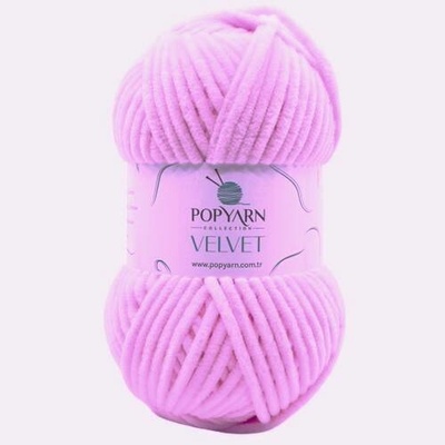 POPYARN Pletací příze Velvet B057 - růžová