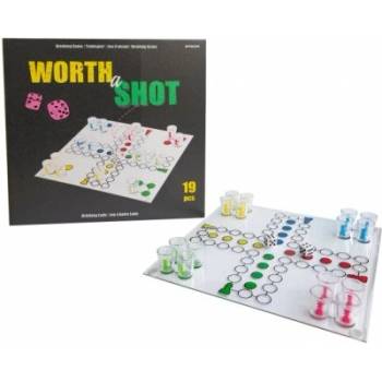 Amscan Drinking Game Člověče napij se! - 1 deska, 16 panáků a 2 kostky