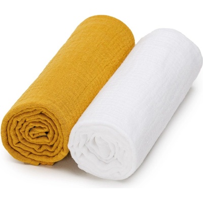 T-tomi BIO Mušelínové White + Mustard
