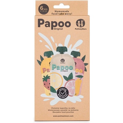 PETITE&MARS Kapsička na jedlo Papoo Original 6 ks