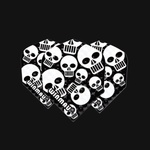 Winmau Пера Winmau Embossed Standard Black & White Skulls