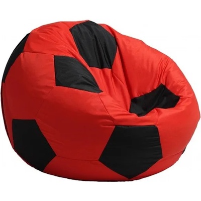 Pufrelax Пуф топка 500л. Telstar XXL - Red & Black , За открито, Перящ се калъф, Пълнеж от Полистиролни перли