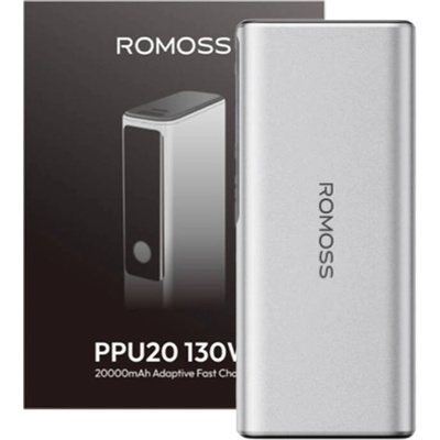 ROMOSS Преносима батерия Romoss PPU10 10000mAh, 130W, 1xUSB-A, 1xUSB-C, LED дисплей, Сребриста (PPU10-128)