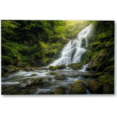 Plakát – Lesní vodopád mezi mechem porostlými skalami Bez rámu Ano Bez rámu 135 × 90 cm