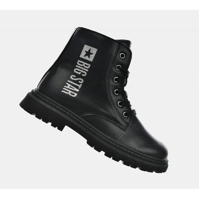 Big Star dětské kožené zateplené boty black