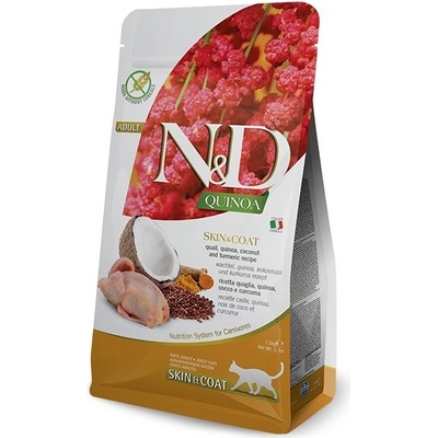 N&D CAT QUINOA adult skin coat quail 1,5 kg