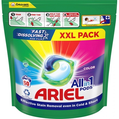 Ariel All in1 Pods Color Gélové kapsuly na pranie 50 PD