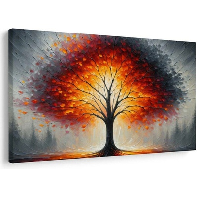 Obraz zářivý strom života v podzimní krajině - 90x60