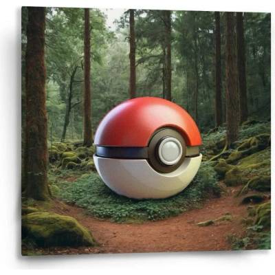 Sablio Obraz Pokemon ball Les - 50x50 cm