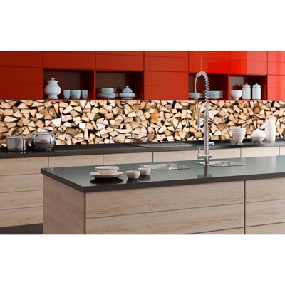 DIMEX ART Фототапет за кухня - дървени трупи 350 x 60 см