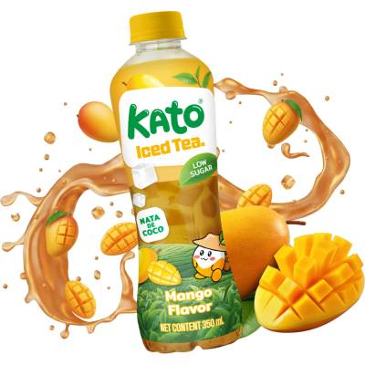 Kato Iced Tea Mango Low Sugar With Nata De Coco Jelly 350 ml