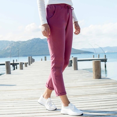 Moltonové joggingové nohavice s pružným pásom purpurová Blancheporte