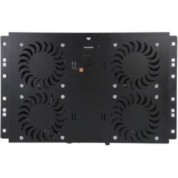 MIRSAN mr. fan4on. 01 : : Вентилаторен блок за 19" шкаф, 4 вентилатора, черен (mr.fan4on.01)