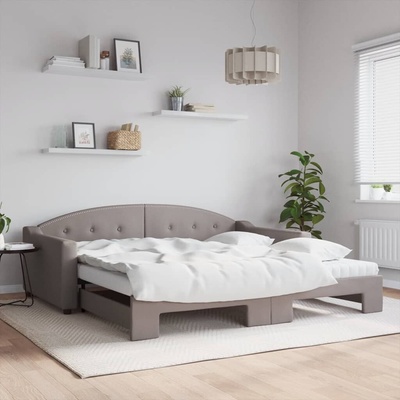 vidaXL Válenda s přistýlkou a matracemi taupe textil