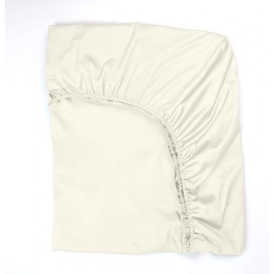 Дилиос Долен чаршаф с ластик 180/200/25 см екрю памучен сатен