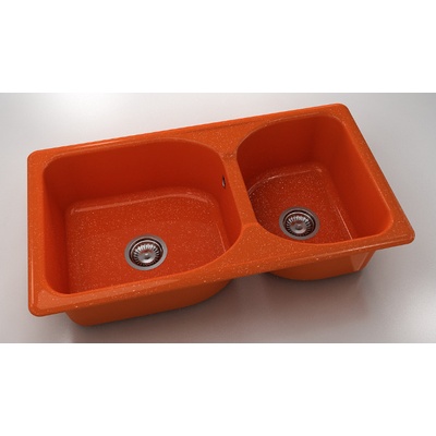 FAT Mивка Classic 213, Polymer marble, 19 Сребрист оранж, с включен сифон