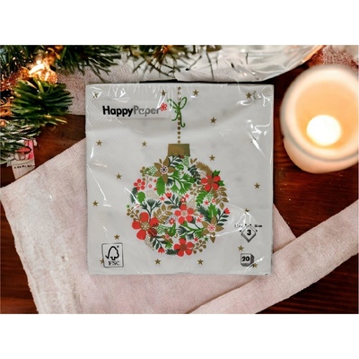 HappyPaper Papírové ubrousky vánoční motiv - ozdoba 20ks 33x33cm – Zbozi.Blesk.cz