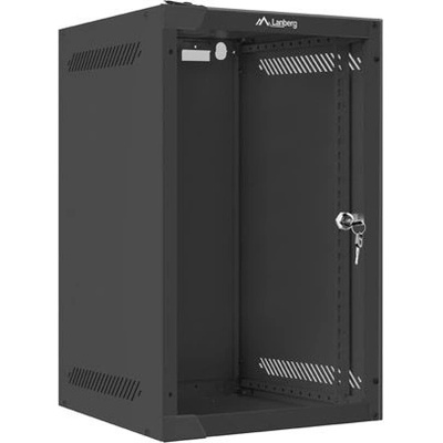 Lanberg Комуникационен шкаф Lanberg rack cabinet 10" wall-mount 9U / 280x310 for self-assembly (flat pack), black (WF10-2309-10B)