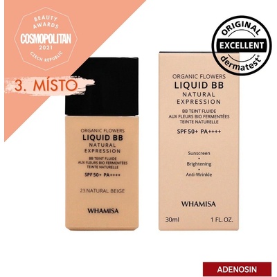 Whamisa BIO Liquid BB krém SPF50+ Natural Beige 30 ml