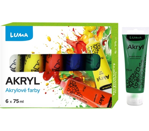Luma Barvy akrylové sada 6 barev 75 ml