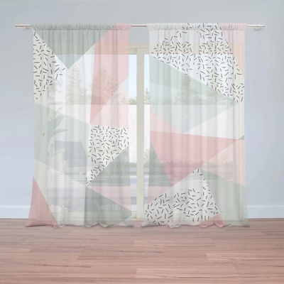 Sablio Záclony Obrazce v nežných farbách: 2ks 150x250cm