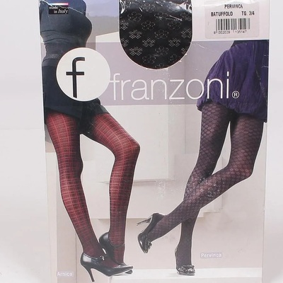 Фигурален чорапогащник с цветя в черно Pervinca - 70 den