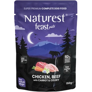 Naturest® Naturest Пауч за възрастни кучета с пилешко, телешко, морков и целина