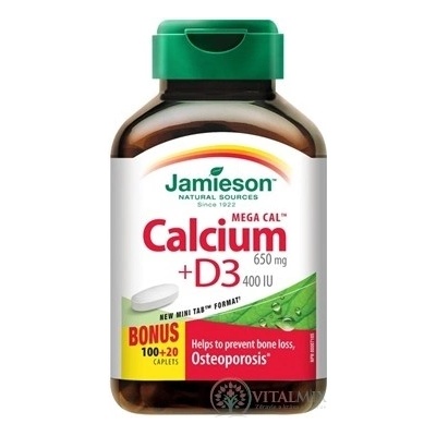 Jamieson Mega Cal™ vápník 650 mg s vitamínem D3 400 IU 120 tablet