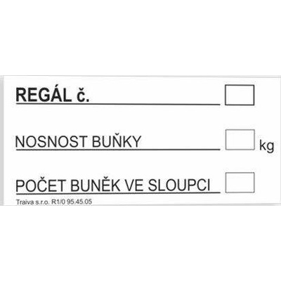 Traiva s.r.o Označení regálu č. 1 Verze: Plast 297 x 210 mm (A4) tl. 2 mm - Kód: 10880