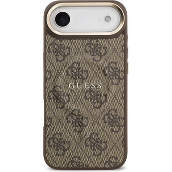 Image 1 of GUESS Гръб Guess PU Leather 4G Gold Frame MagSafe Case за iPhone 17 Air - Кафяв