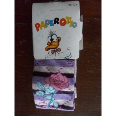 Paperotto dětské vzorované punčochové kalhoty růžové s růží
