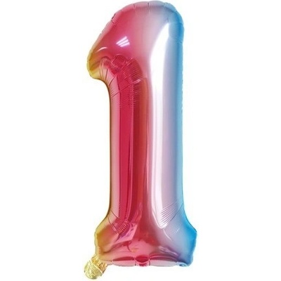 IMPAP Fóliový balónek 80 cm číslice 1 duhový 24227