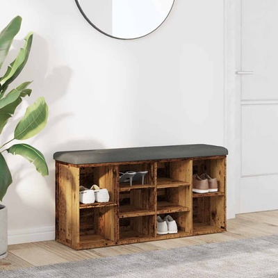 vidaXL Пейка за обувки от старо дърво 102x32x50 cm Инженерна дървесина (857625)