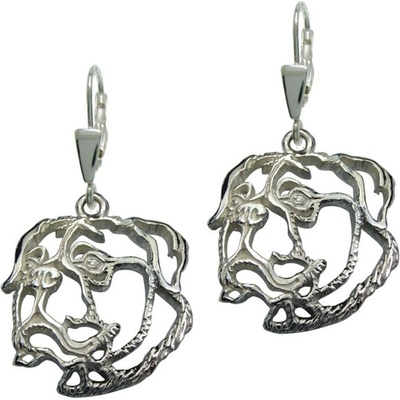 Strieborne Tlapky Bullmastif strieborné náušnice 319