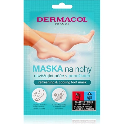 Dermacol Foot Mask Refreshing & Cooling регенерираща маска за ходила под формата на чорапи с освежаващ ефект 1 чифт