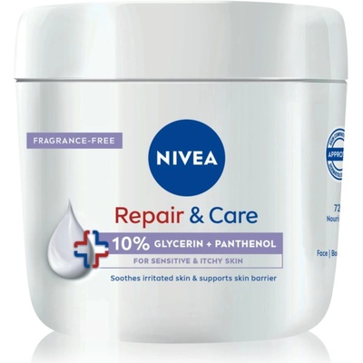 Nivea Repair & Care Sensitive подхранващ регенериращ крем за суха и чувствителна кожа 400ml