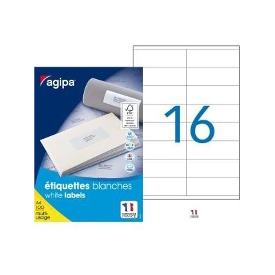 Etikety univerzálne 105x35mm Agipa A4 100 hárkov