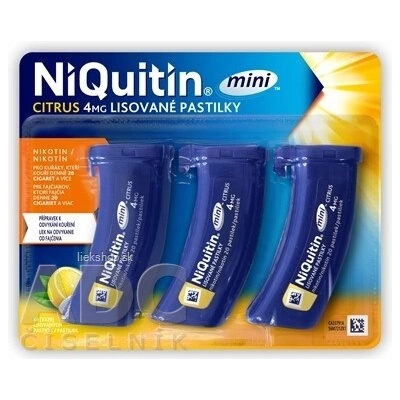 NiQuitin Mini Citrus 4 mg lisované pastilky pas.ocp. 60 (3x20) x 4 mg