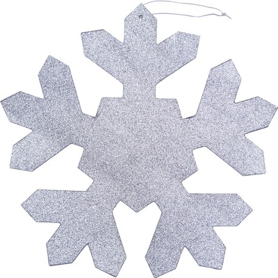 DECOLED Vánoční ozdoba vločka I, pr. 80 cm, stříbrná, překližka, venkovní