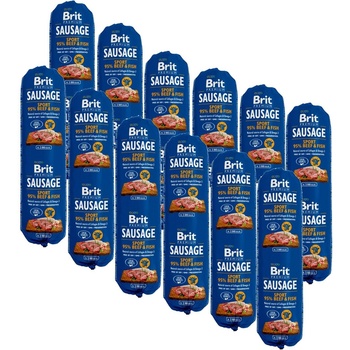 Brit Sausage SPORT Говеждо и Риба 12 x 800 г