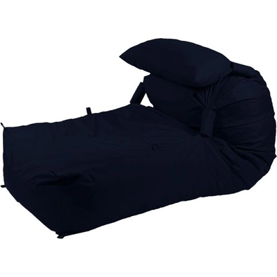 Pufrelax Пуф легло и декоративна възглавница Yoga XL, мемори микс, водоустойчив, Тъмно син