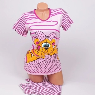 Пижама в розово и лилаво с мече