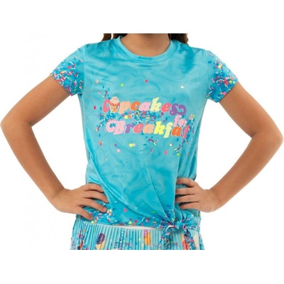 Lucky in Love Тениска за момичета Lucky in Love Novelty Print Cupcake Tee Girls - Многоцветен