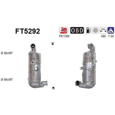 Filtr sazových částic, výfukový systém AS FT5292