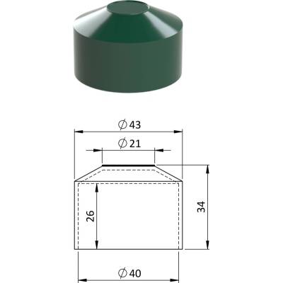 Vonkajšia krytka guľatá ø 40 mm, plastová PE