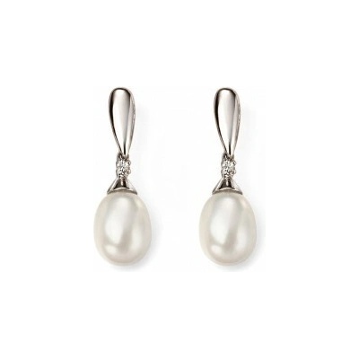 Elements gold zlaté náušnice (perla, diamant) GE2075W